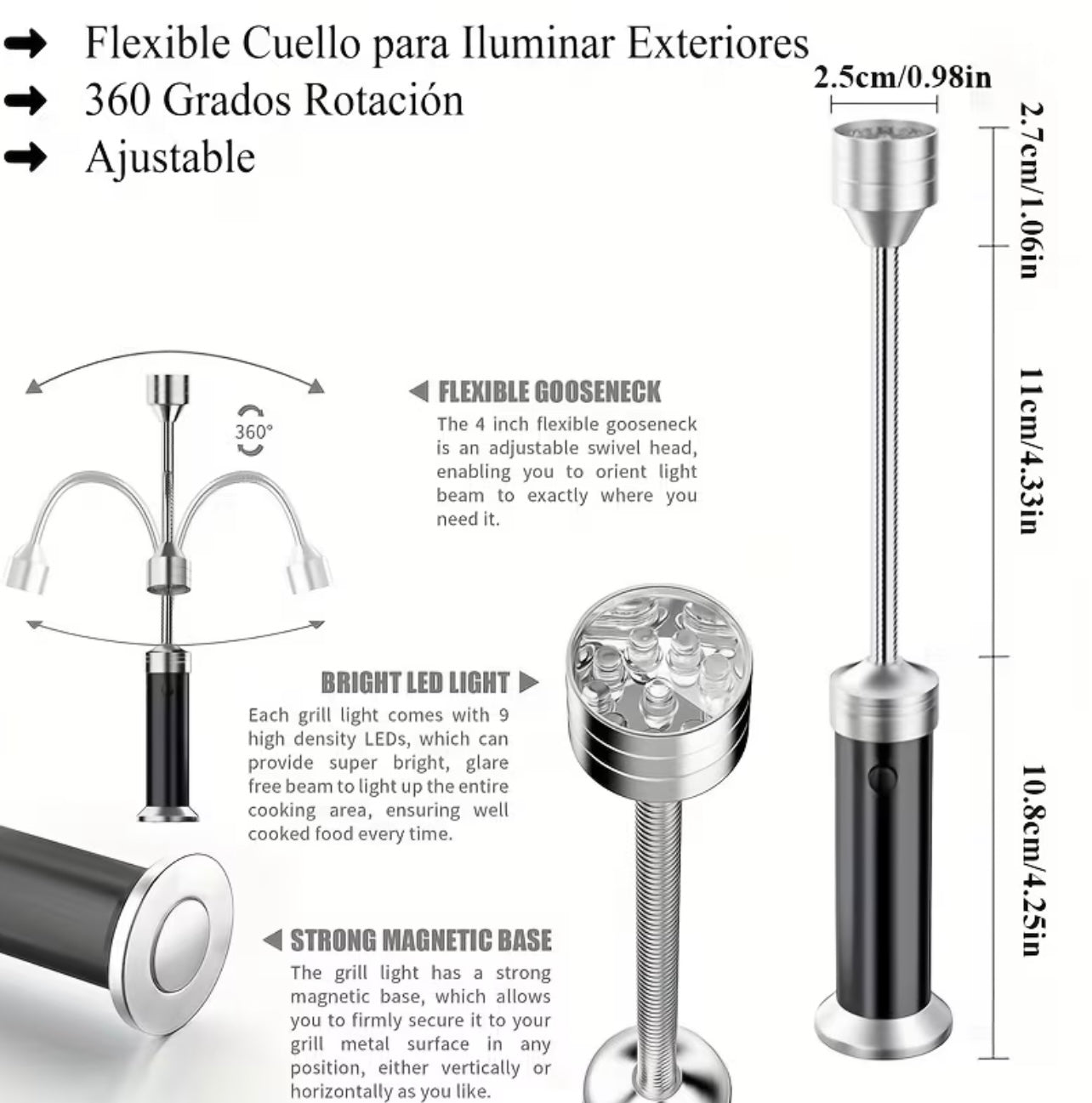 Braai Light β 360Β° Flexible Magnetic Base