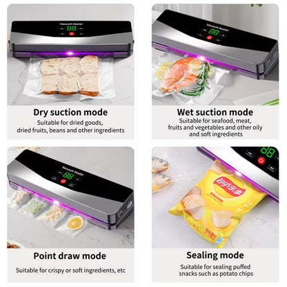 Vacuum Sealer Machine with UV-C Light | Digital Display, 20 Bag Rolls, Dry & Moist Modes