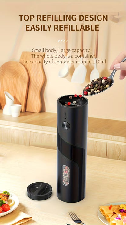 2pc Rechargeable Electric Salt & Pepper Grinder Set | LED Light, Adjustable Coarseness